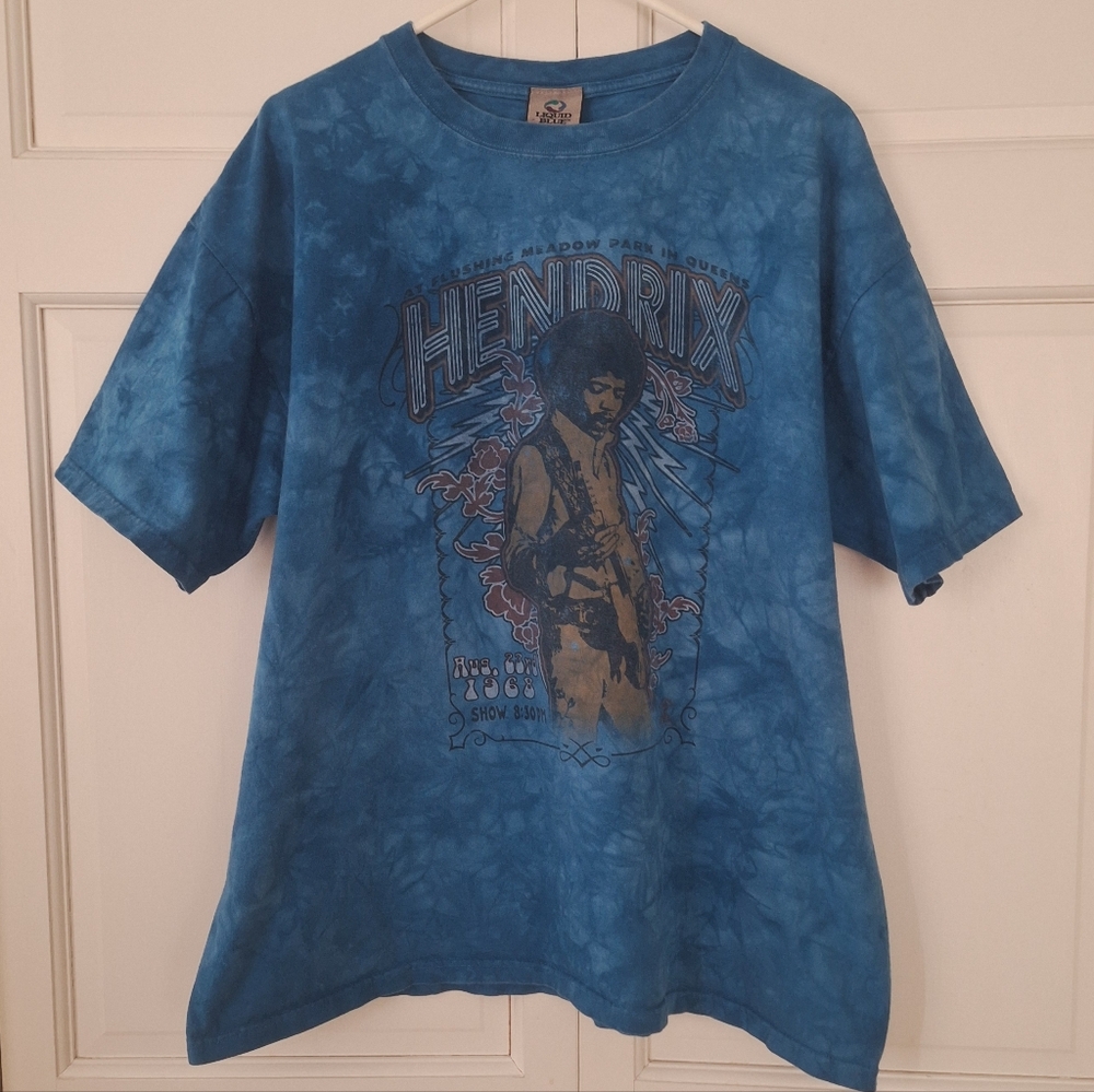 Liquid Blue tie-dye Jimi Hendrix cotton t-shirt